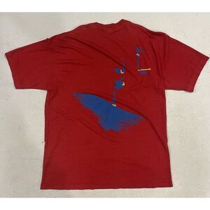 Vintage 1980's Forenza High Diving Swimming‎ Shirt Size XL Red Single Stitch 70s